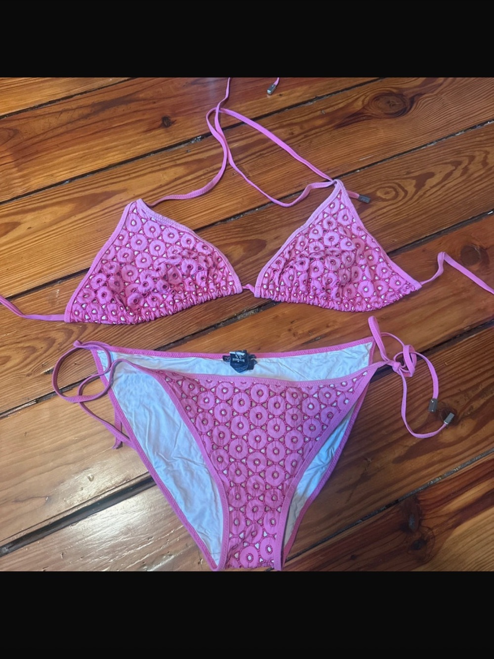 Vilbrequin size large Pink Crochet Triangle Bikini Set - Women Swim